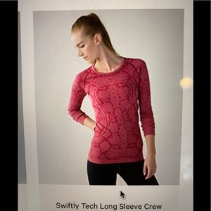 Lululemon LS Crew- Heathered Cranberry- 8